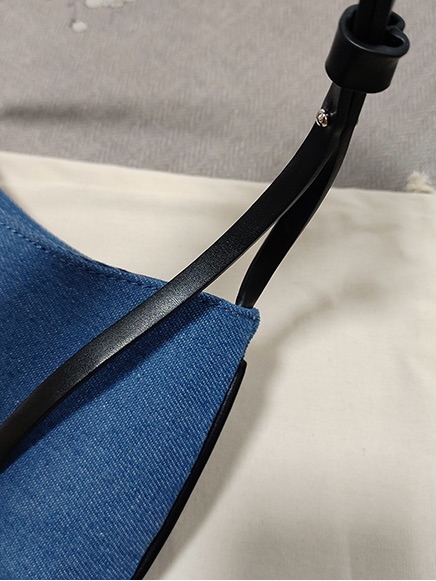 Jacquemus Blue Denim Mini Shoulder Bag With Black Strap — image 3 of 6